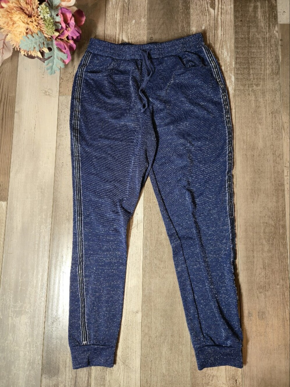 Route 66 Girls' Sparkle Knit Jogger Pants in Navy with Bling Size XL 14-16 EUC